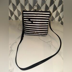 Kate Spade Watson Lane Hester Black and White Striped Crossbody Bag